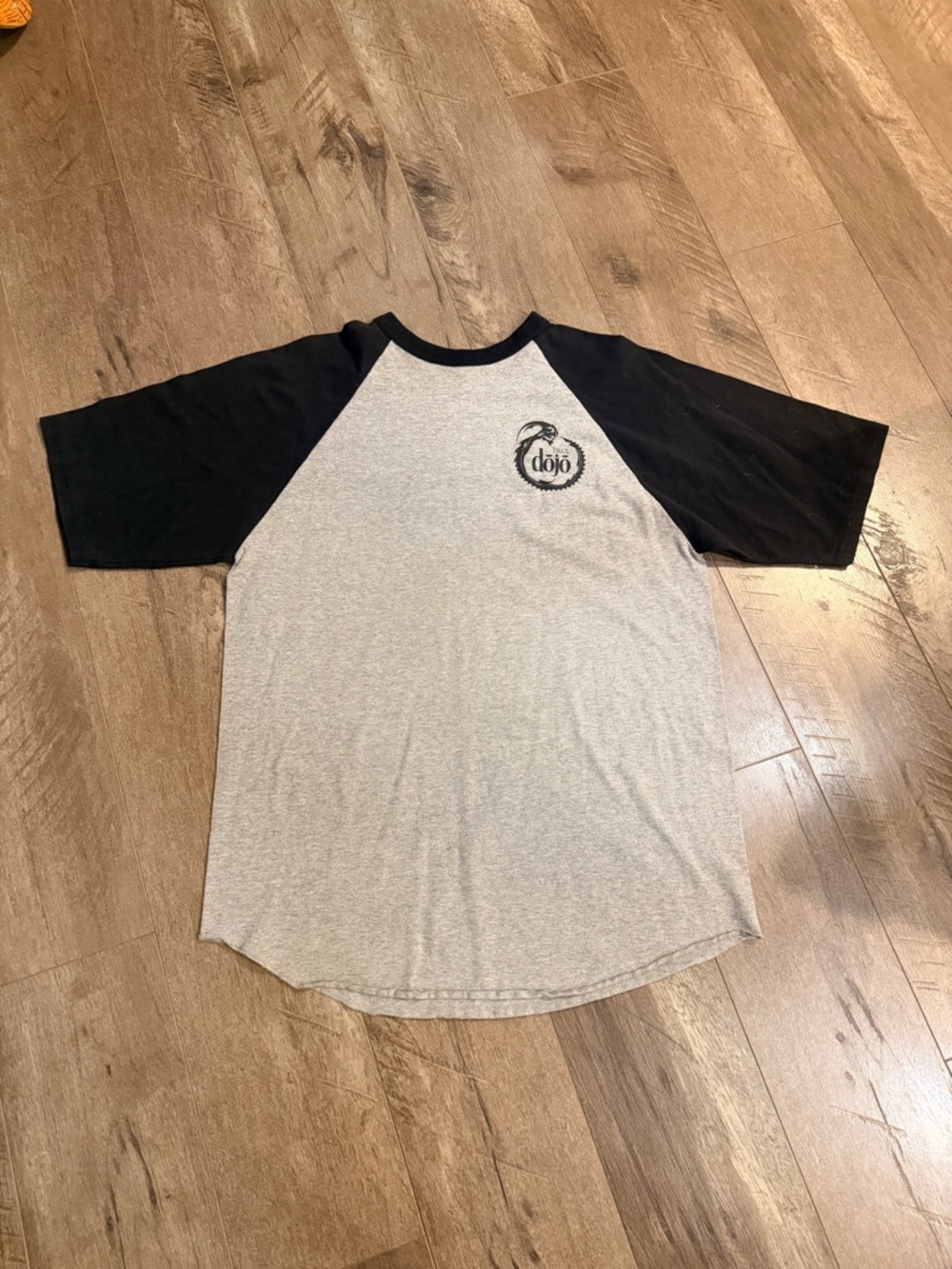 Augusta Sportswear Two-Tone Raglan Tee in Black and Gray